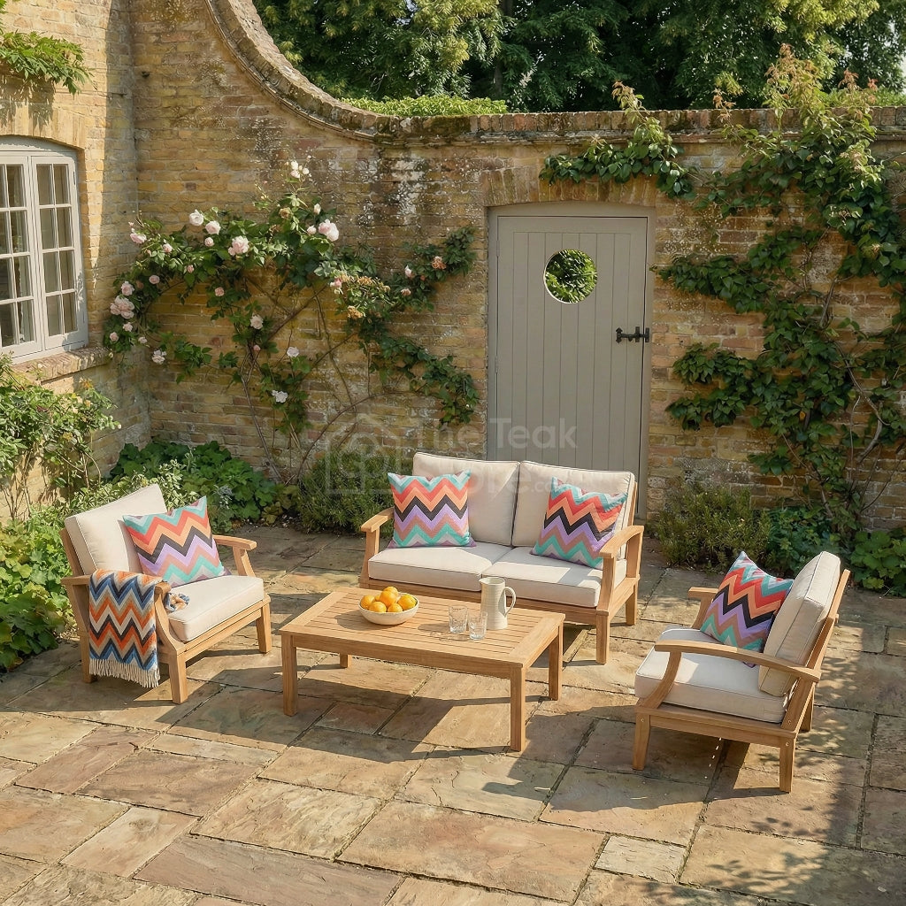 Arden Teak Deep Seating Outdoor Sofa Set