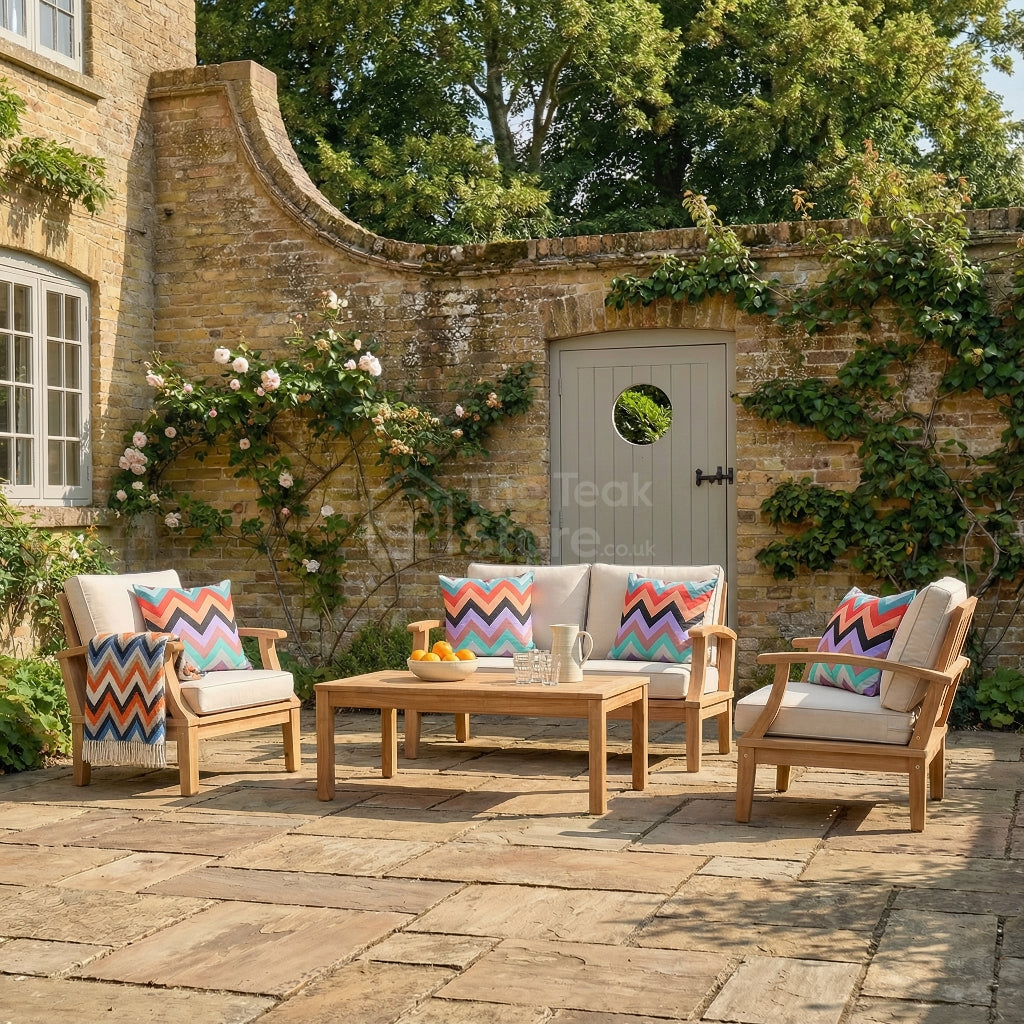 Arden Teak Deep Seating Outdoor Sofa Set