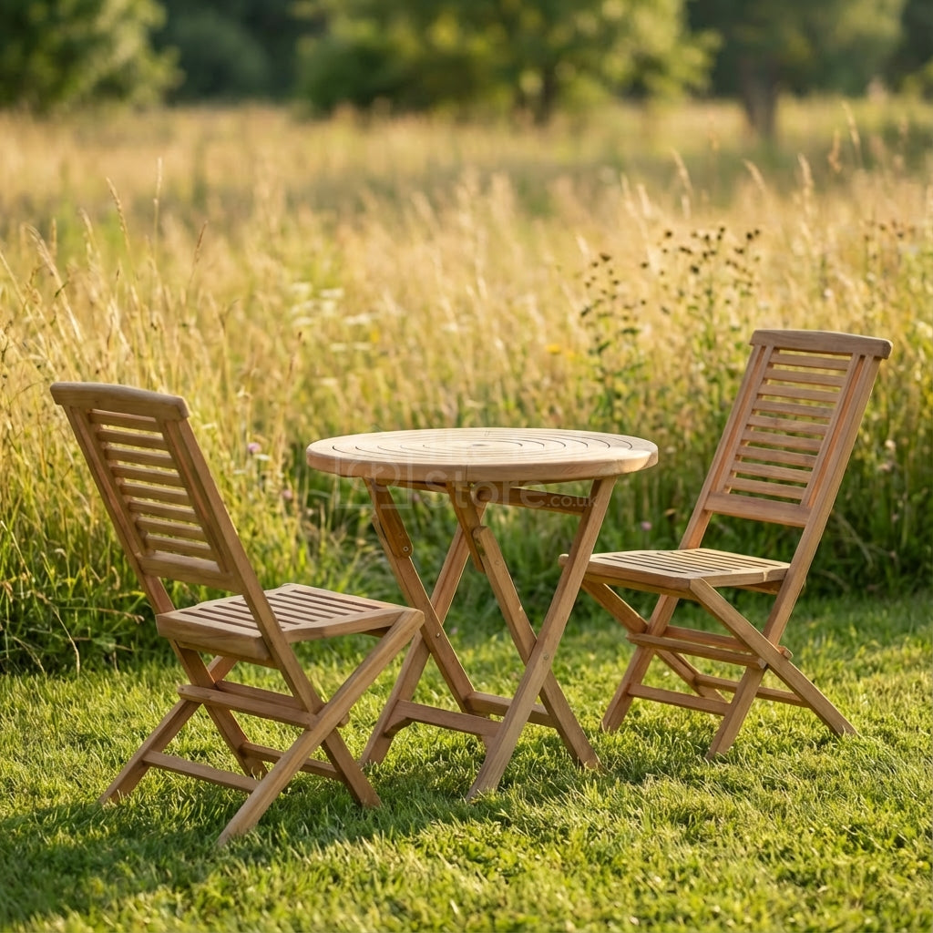 Ascot 2 Seat Teak Folding Bistro Set
