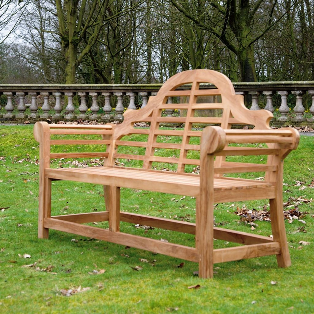 Clearance - Sissinghurst Lutyens Teak Bench Three Seat