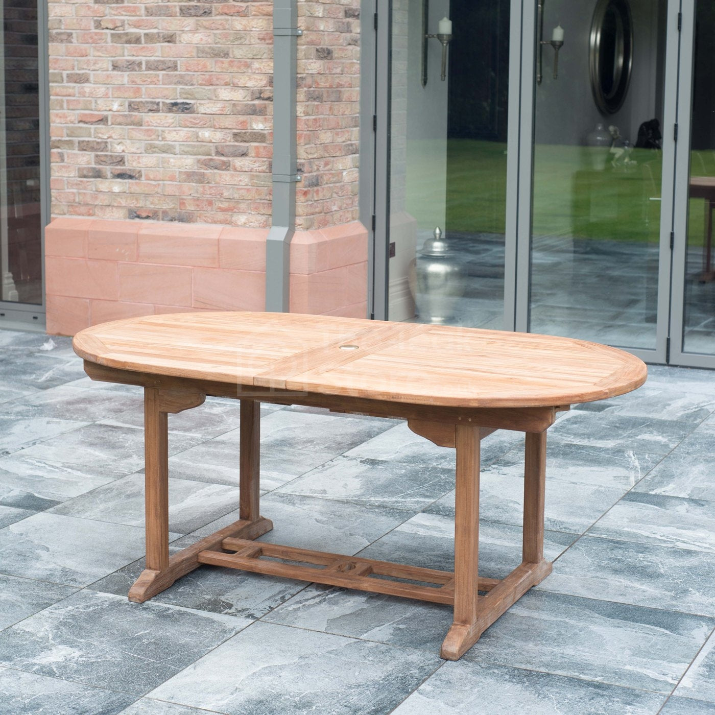 Teak Garden Extending Table Double Leaf Extendable 180cm to 240cm