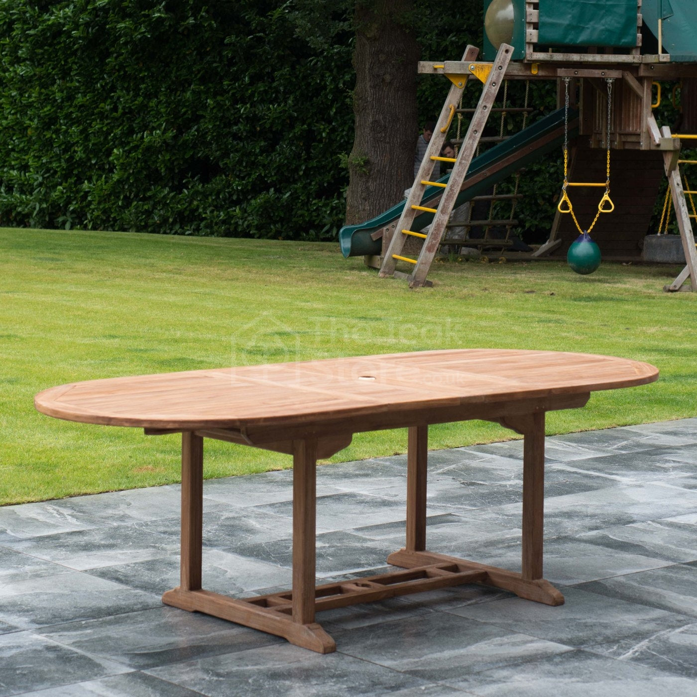 Teak Garden Extending Table Double Leaf Extendable 180cm to 240cm