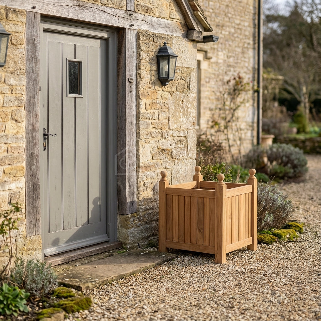 Elgin Solid Teak Garden Planter