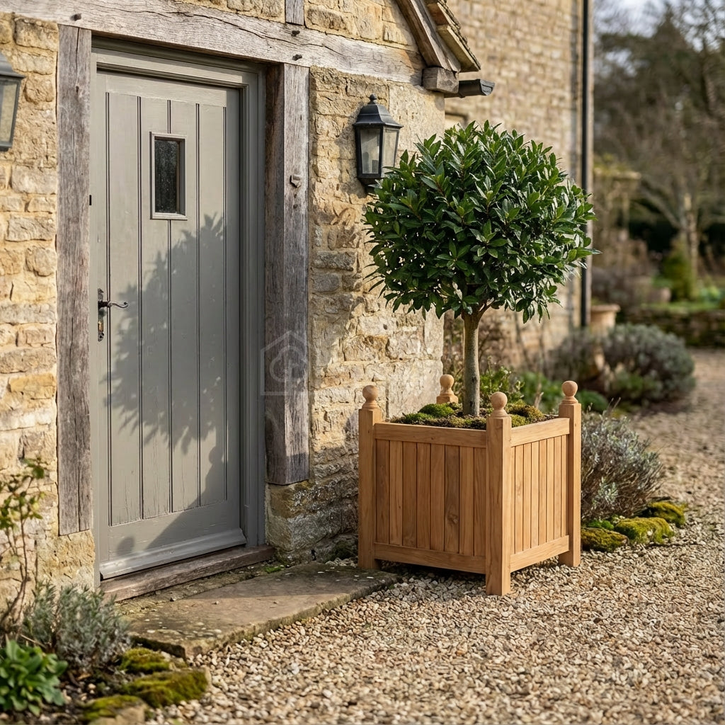 Elgin Solid Teak Garden Planter