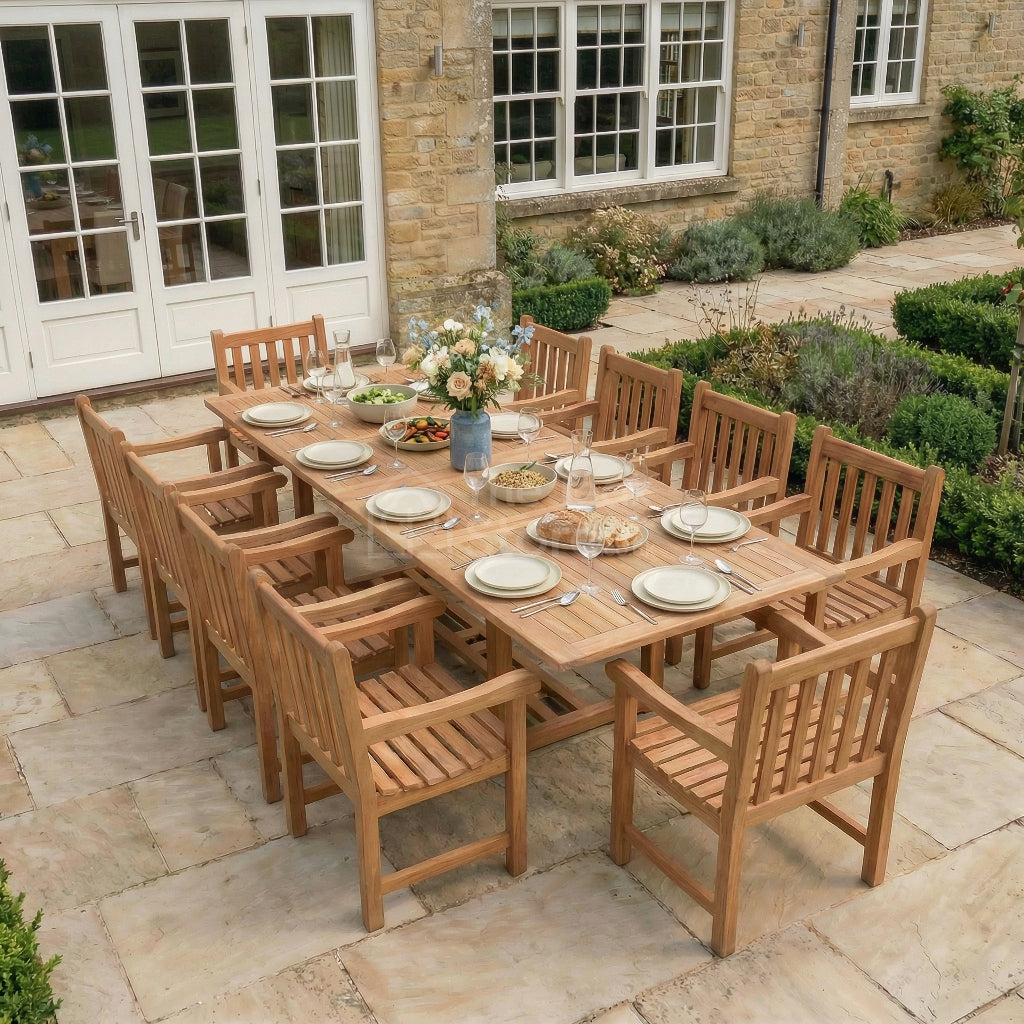 Harewood 10 Seat Teak Extending Dining Set