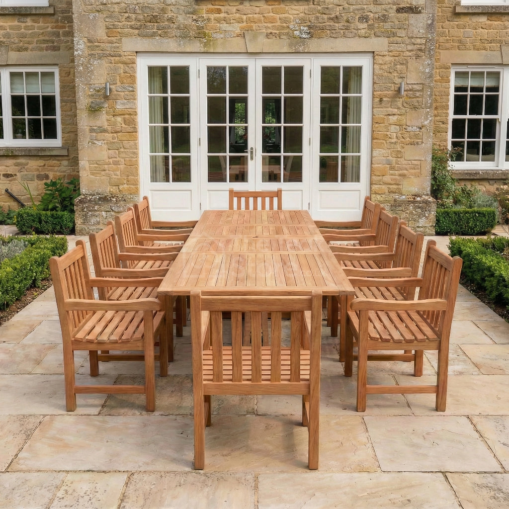 Harewood 10 Seat Teak Extending Dining Set