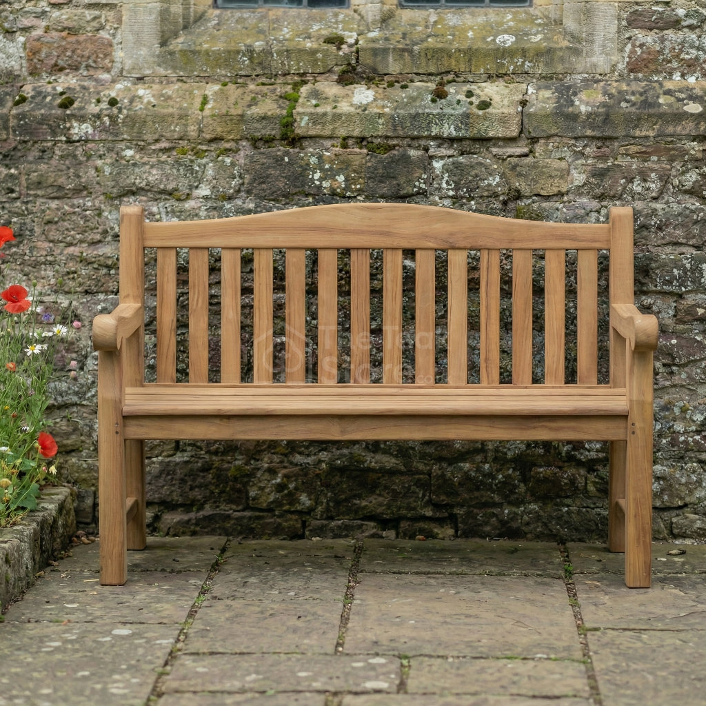 Kingham Teak Garden Memorial Bench Three Seat