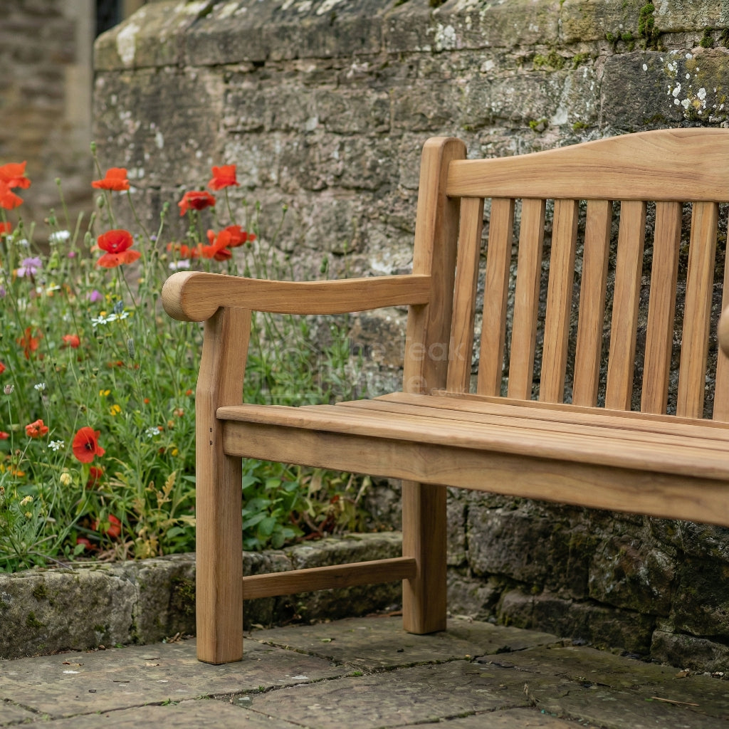 Kingham Teak Garden Memorial Bench Three Seat