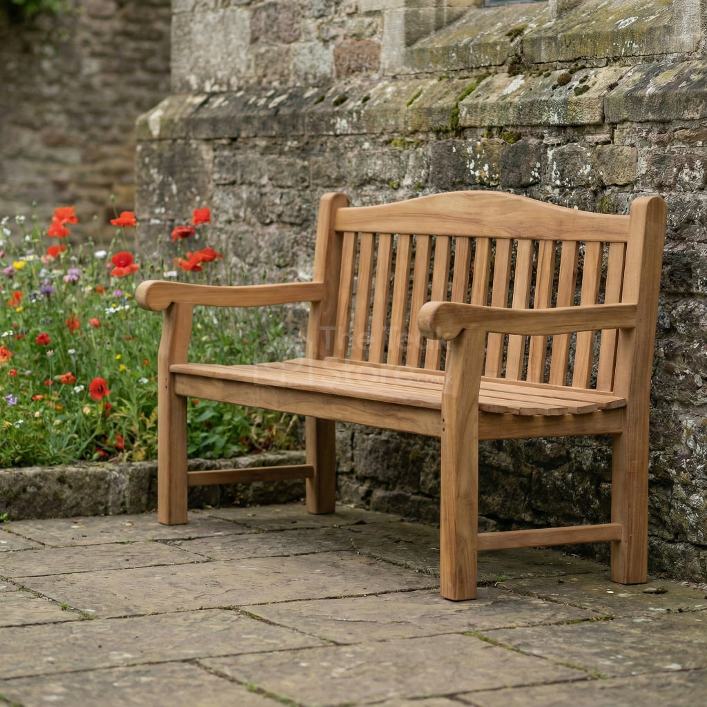 Kingham Teak Garden Memorial Bench Three Seat
