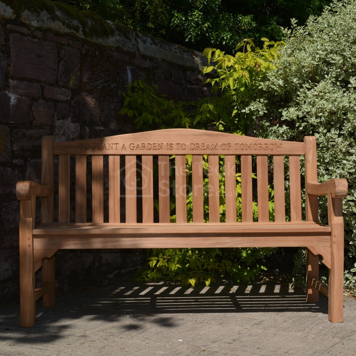 Kingham Memorial Commemorative Teak Bench Engraved Quote & Plaque Space - 160cm