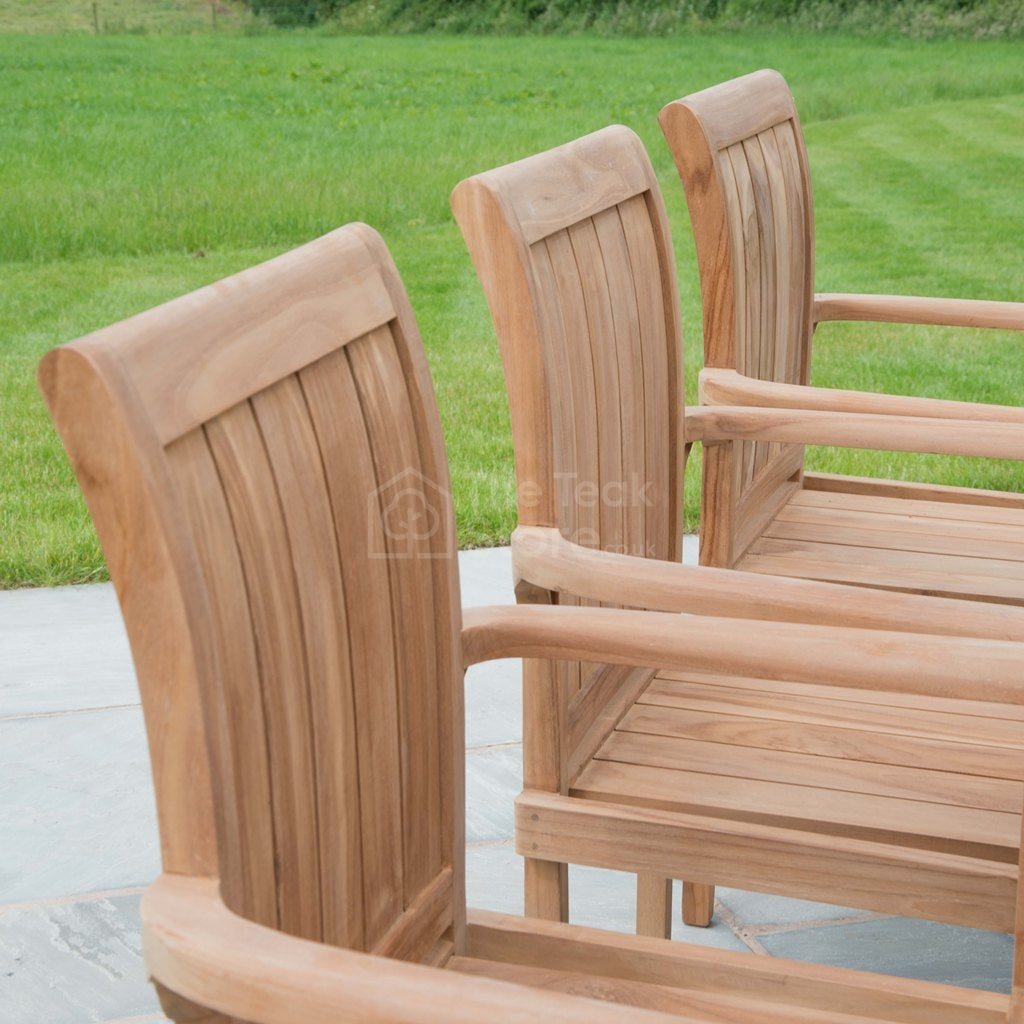 Ledbury Teak Garden Furniture 8 Seat Extending Dining Set with Stacking Chairs