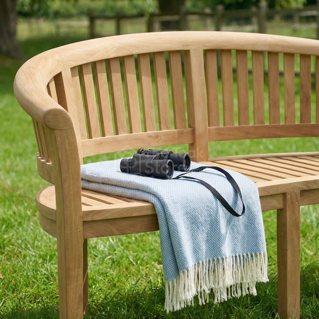 Lulworth Three Seat Teak Banana Bench