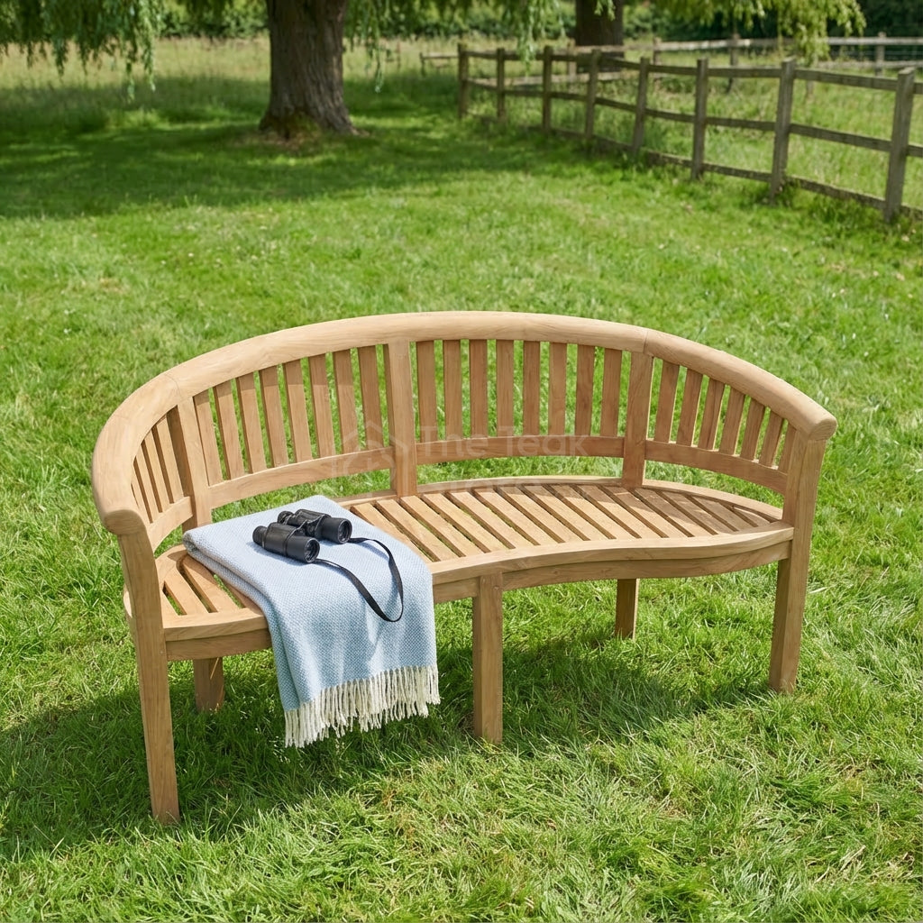 Lulworth Three Seat Teak Banana Bench