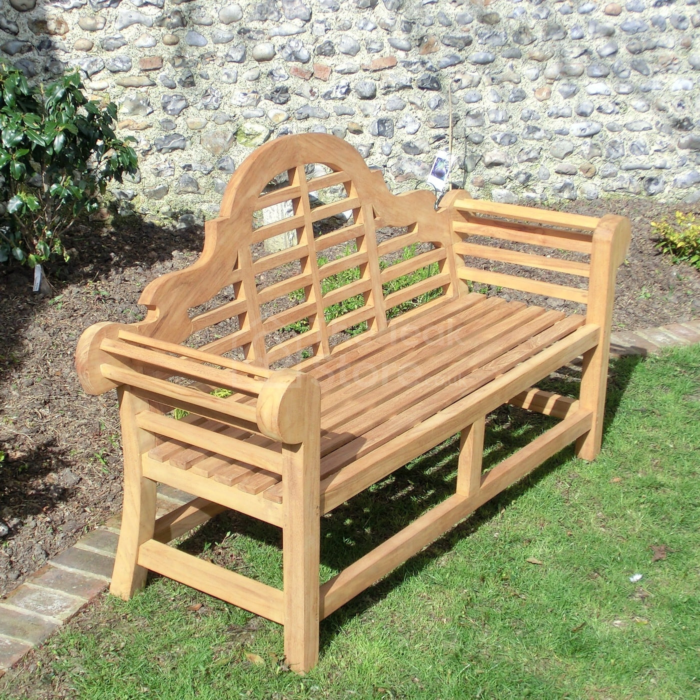 Sissinghurst Deluxe Lutyens Teak Garden Bench 3-Seater – 167cm