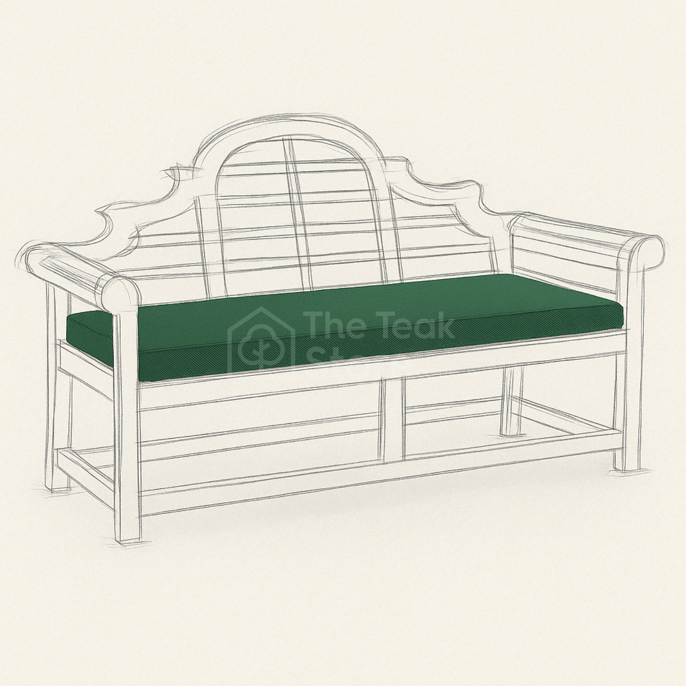 Lutyens Two Seater Garden Bench Cushion