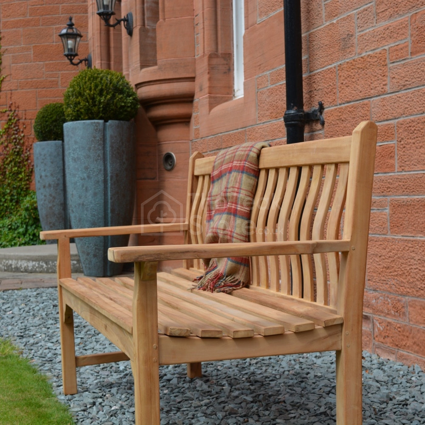 Lymington Paddle Arms Teak Garden Bench 3-Seater – 160cm