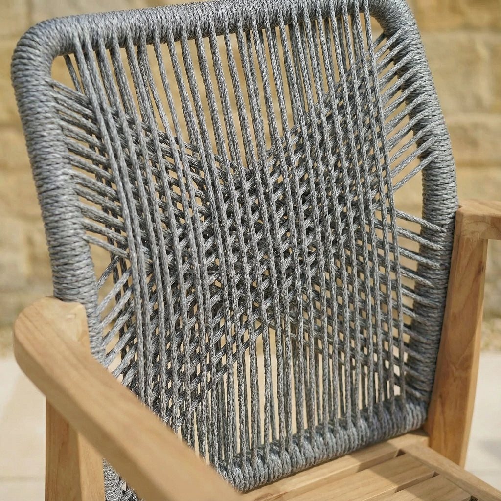 Marlow Teak Rope Back Garden Stacking Chair