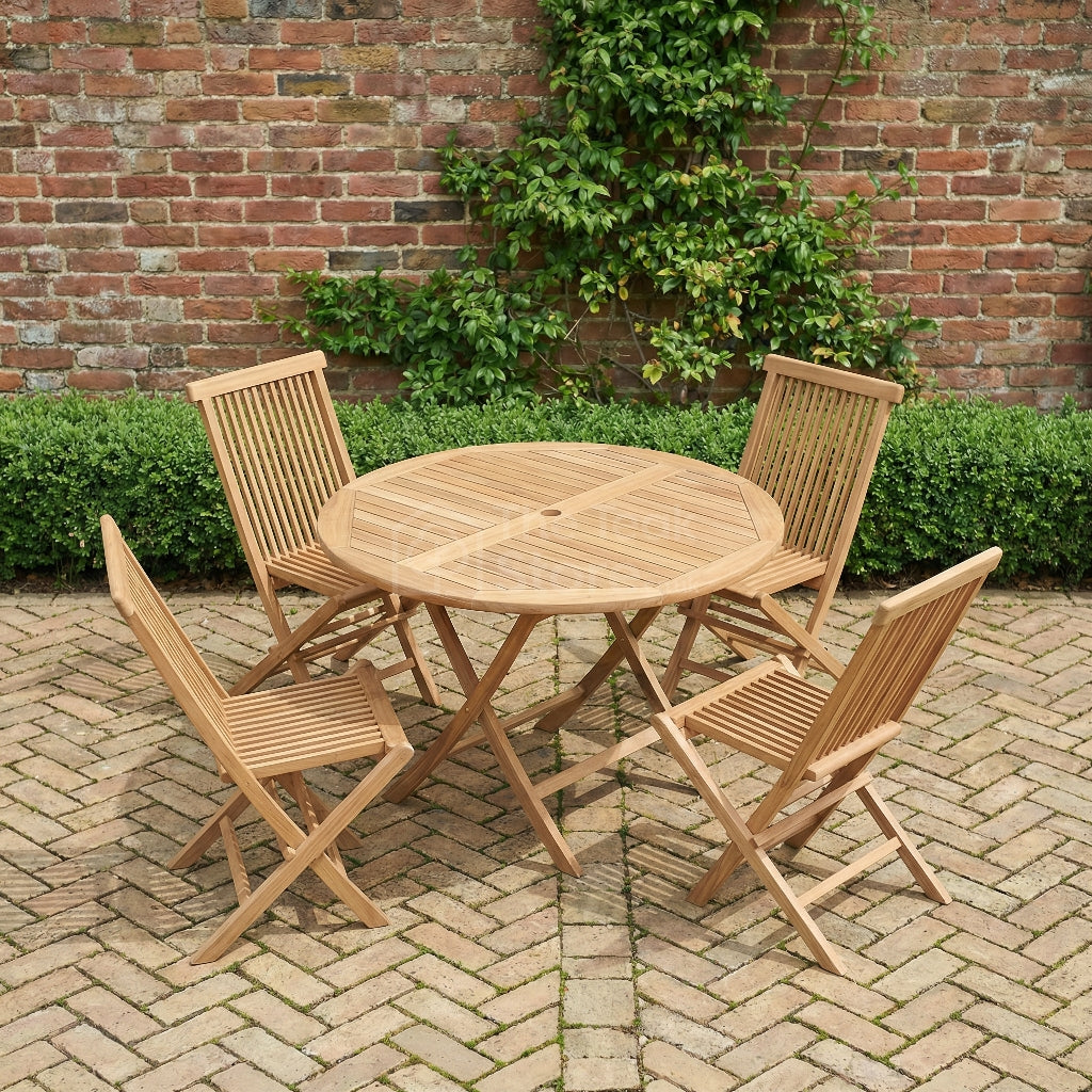 Sandhurst 4 Seat Teak Folding Dining Set