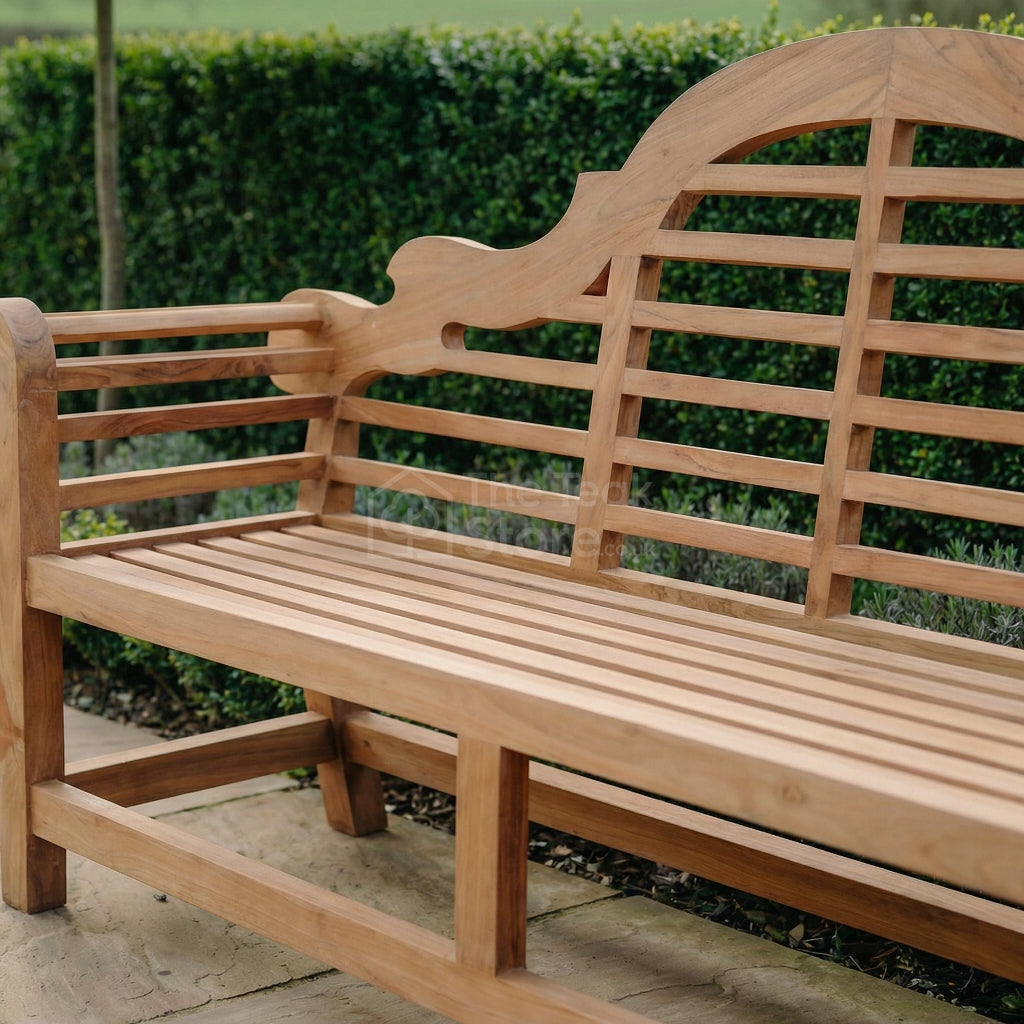 Sissinghurst Lutyens Deluxe Four Seat Teak Garden Bench Fully Assembled