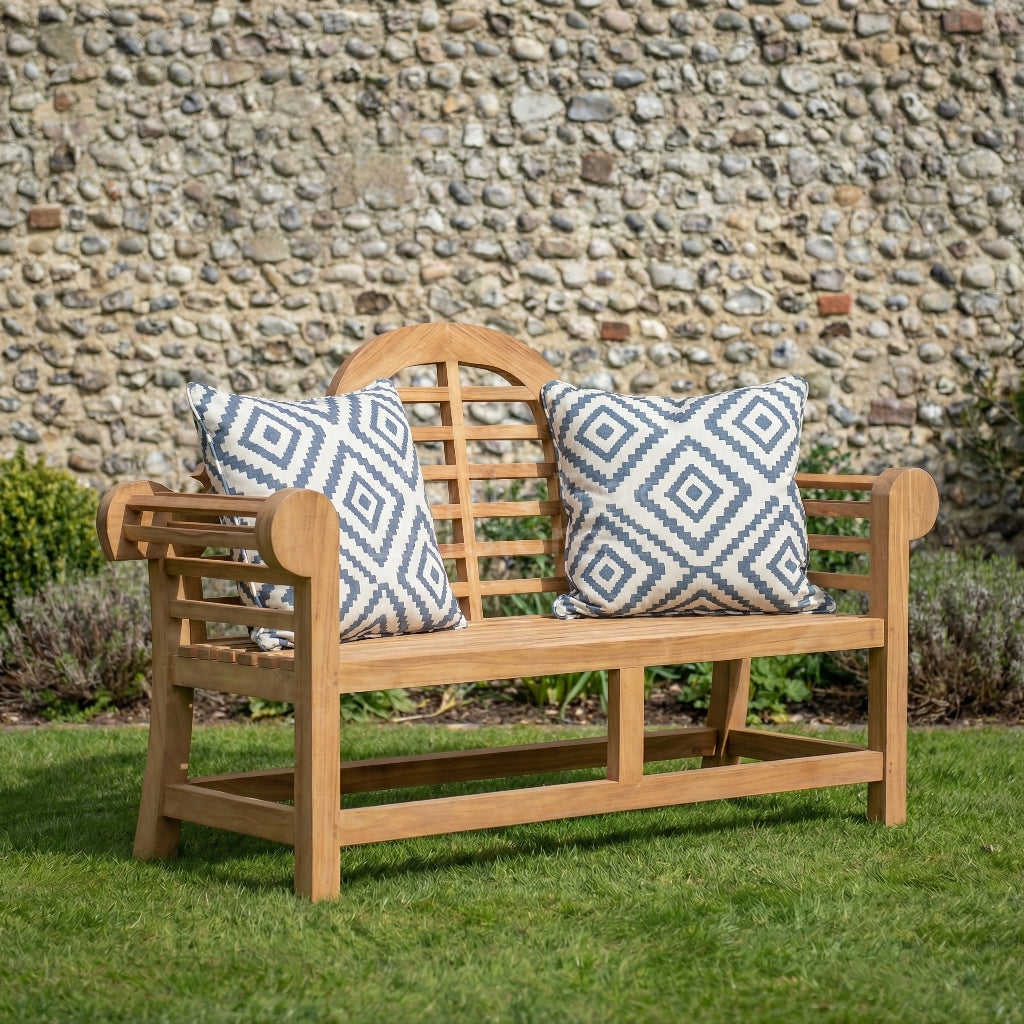 Sissinghurst Lutyens Deluxe Three Seat Teak Garden Bench Fully Assembled