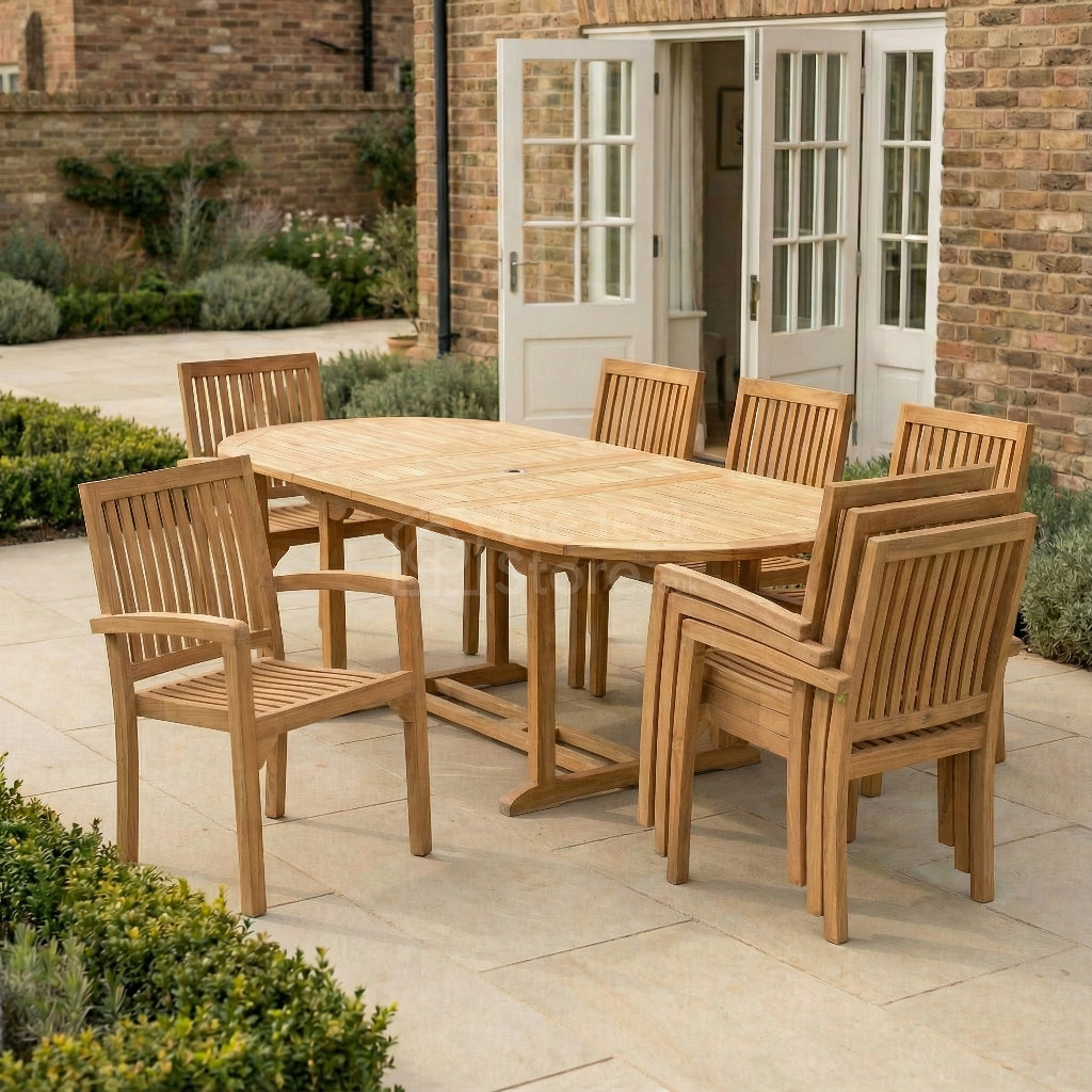 Clearance - Westminster 8 Seat Teak Garden Dining Set
