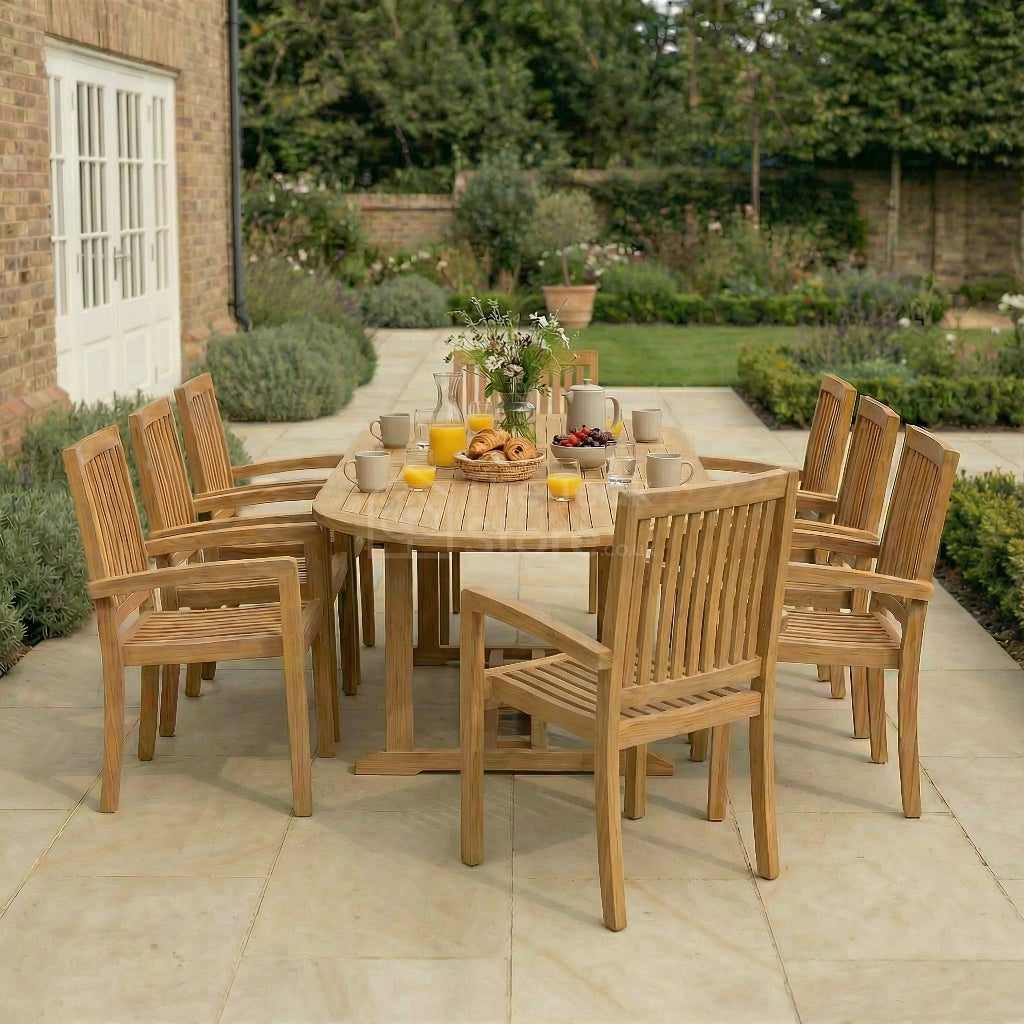 Clearance - Westminster 8 Seat Teak Garden Dining Set